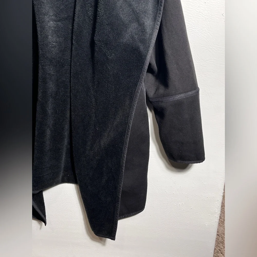 Athleta Cozy Karma Black Open Front Oversized Jacket Coat Medium